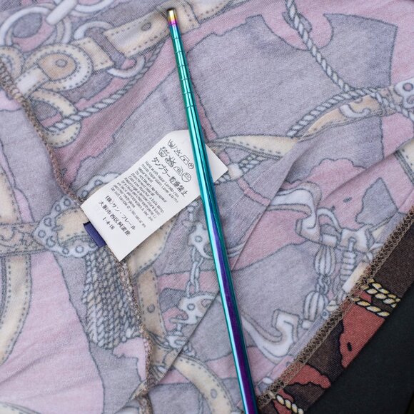 Les Copains Women M Turtleneck Pullover Belt Chain Tassel Print Equestrian Italy - Picture 5 of 5